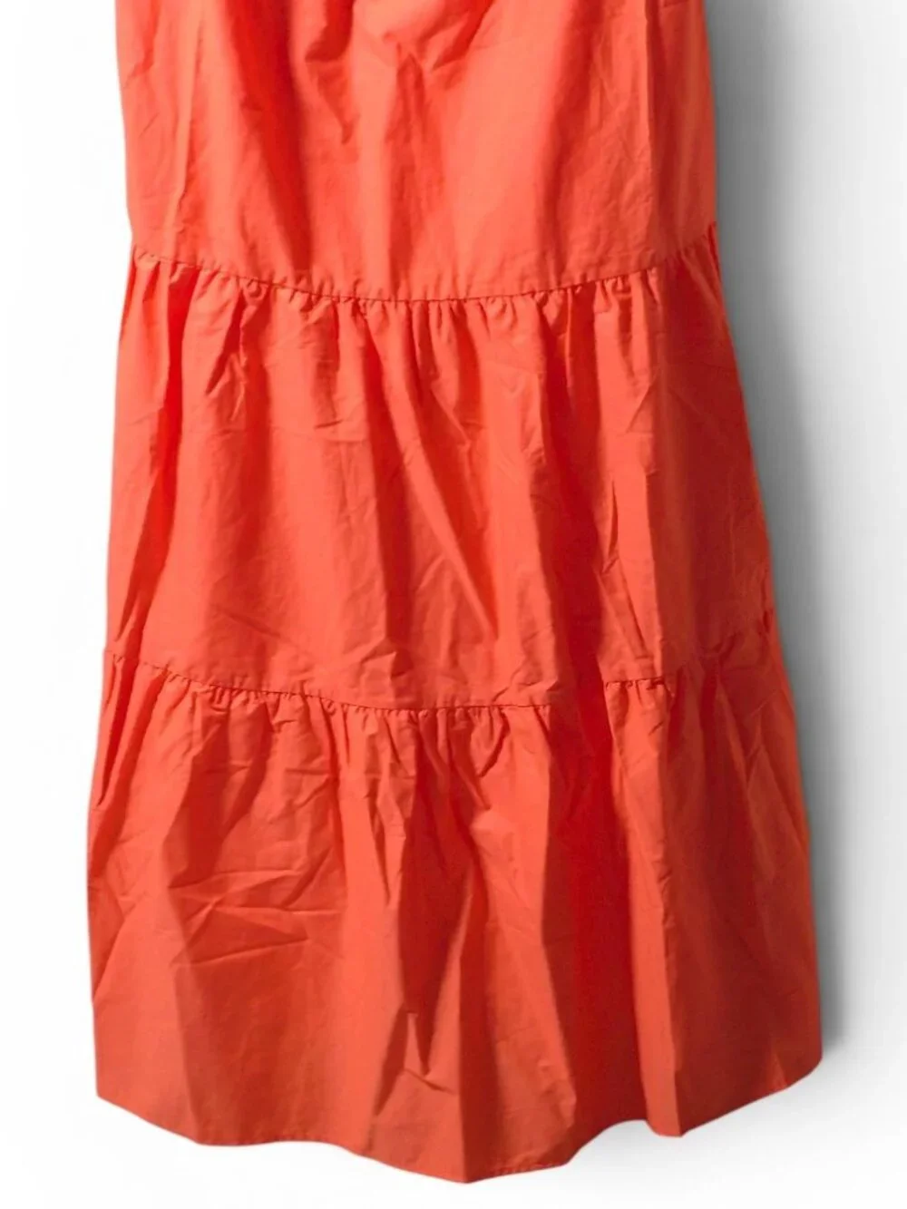 Gap Maternity XL Coral Orange Tiered Maxi Dress 100% Cotton Sleeveless Summer